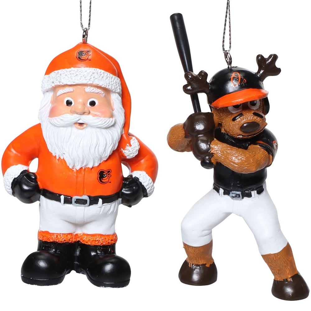 Team Spirit Holiday Ornament Set - Santa and Reindeer
